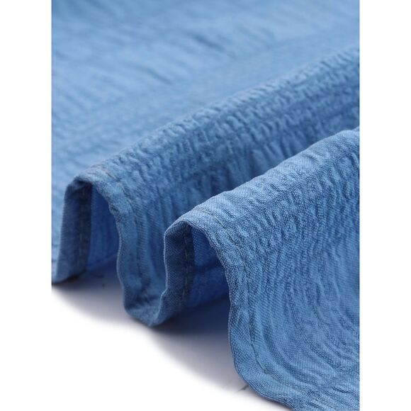 Plus Size Sweetheart Neck Ruffle Flowy A Line Tiered Long Dress Blue - Picture 5 of 6